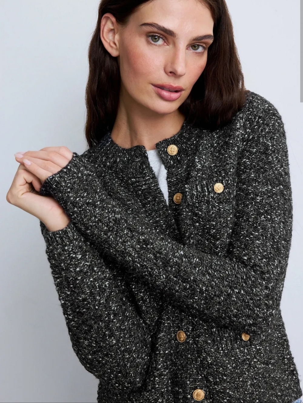 CENTRAL PARK WEST RAYNA METALLIC CARDIGAN SIZE M MSRP $180